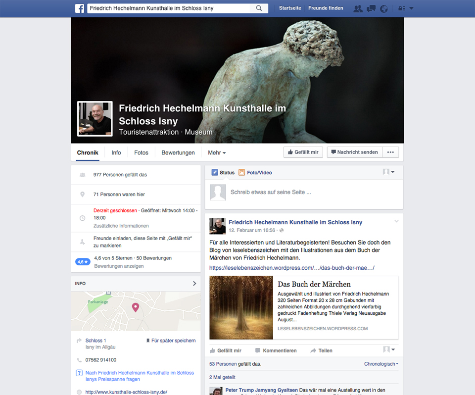 Zeitwerk betreut Friedrich Hechelmann Kunsthalle Schloss Isny in den Social Media Zeitwerk betreut Friedrich Hechelmann Kunsthalle Schloss Isny in den Social Media