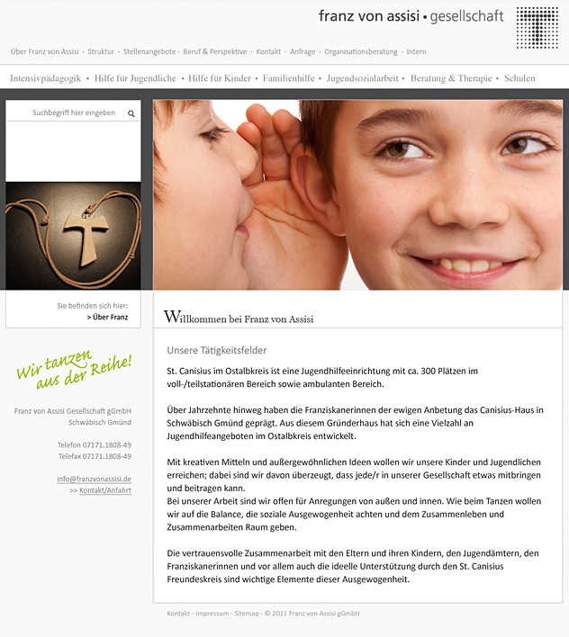 Alle Einrichtungen der Franz von Assisi-Gesellschaft können ortsunabhängig über ein Multisiteportal gepflegt werden. Alle Einrichtungen der Franz von Assisi-Gesellschaft können ortsunabhängig über ein Multisiteportal gepflegt werden.